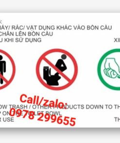 Biển hướng dẫn trong nhà vệ sinh .