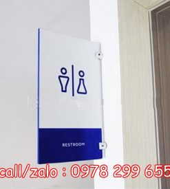 Mẫu biển nhà vệ sinh hai mặt gắn tường .