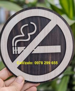 Mẫu biển cấm hút thuốc , mẫu biển No smoking bằng gỗ 2020 .