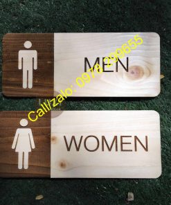 Mẫu biển hiệu nhà vệ sinh, biển wc bằng gỗ cực đẹp 2020