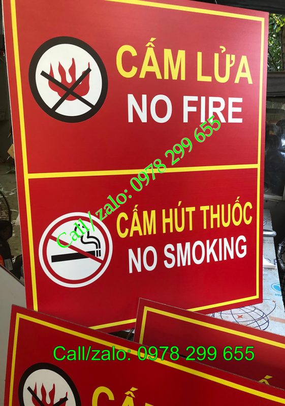 Biển báo cấm lửa no fire - cấm hút thuốc