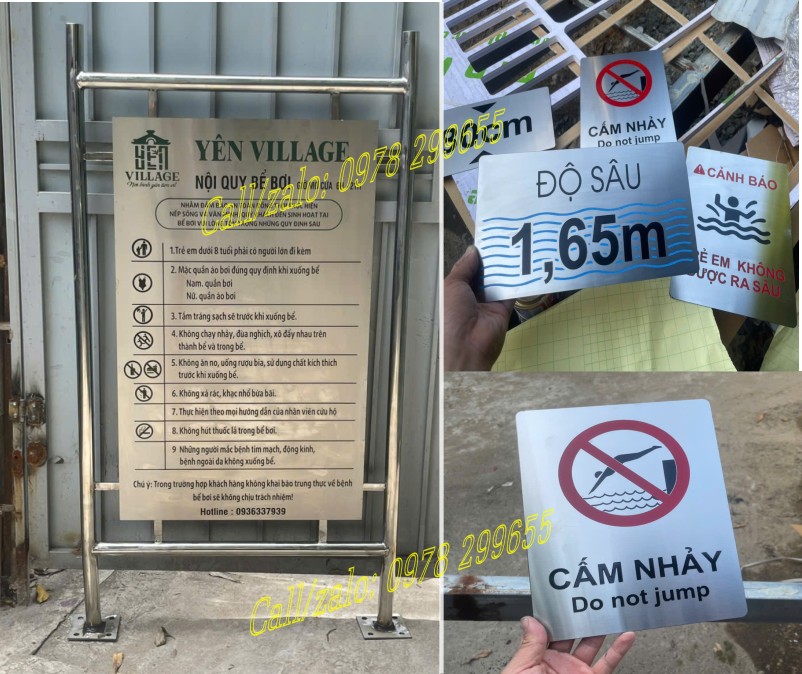 Biển báo độ sâu trong bể bơi