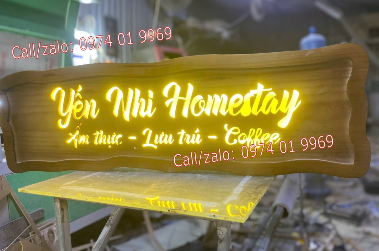 Biển gỗ nhà hàng homestay đẹp rẻ