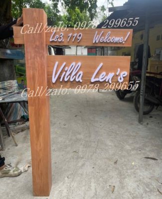 biển gỗ tên villa, homestay đẹp ấn tượng