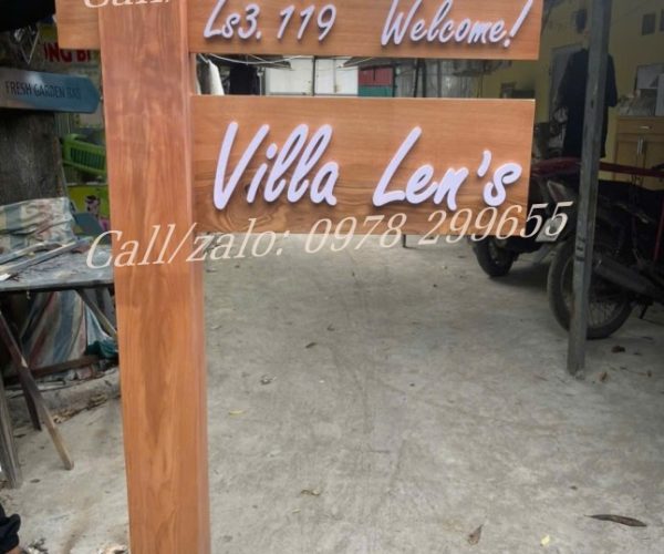 biển gỗ tên villa, homestay đẹp ấn tượng