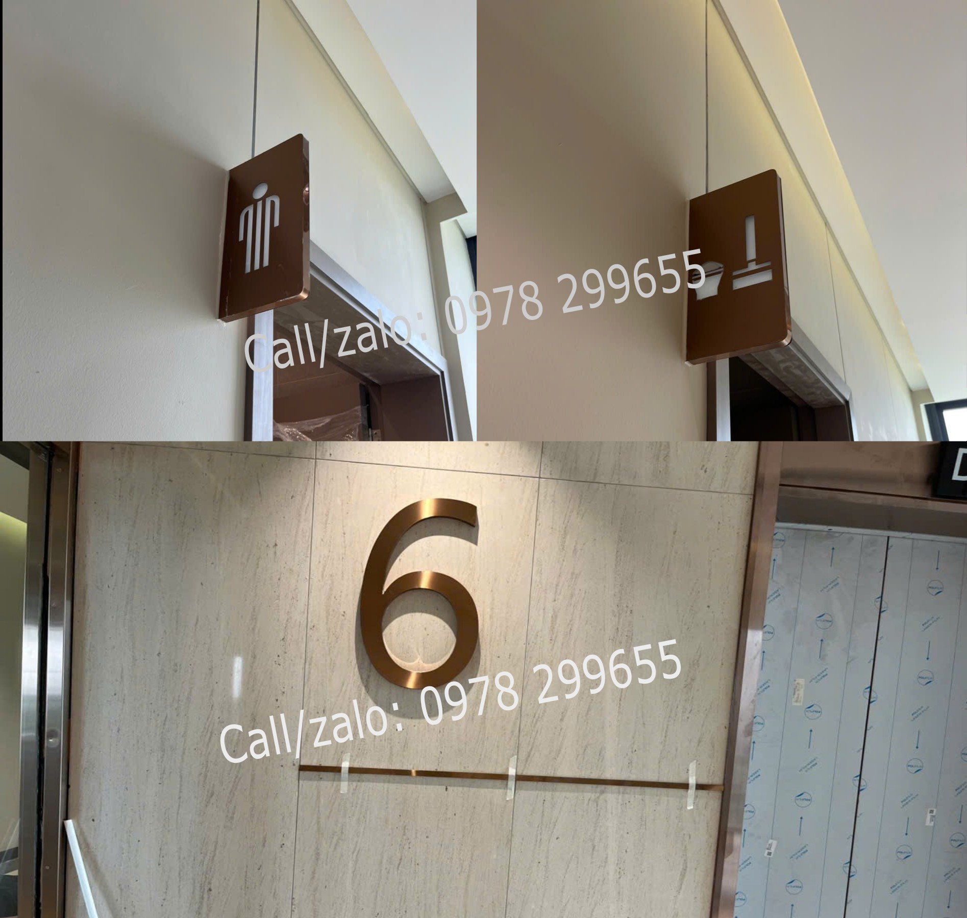 Biển nhà vệ sinh inox đồng