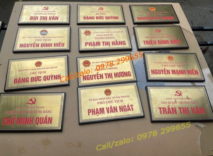Biển phòng ban trong cơ quan nhà nước inox đẹp
