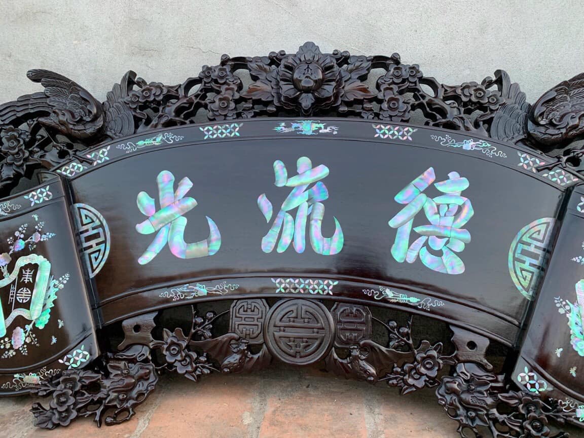 Hoành phi câu đối gỗ Gụ khảm ốc rẻ