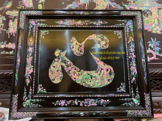 tranh chữ Tâm khảm ốc lấy ngay giá rẻ