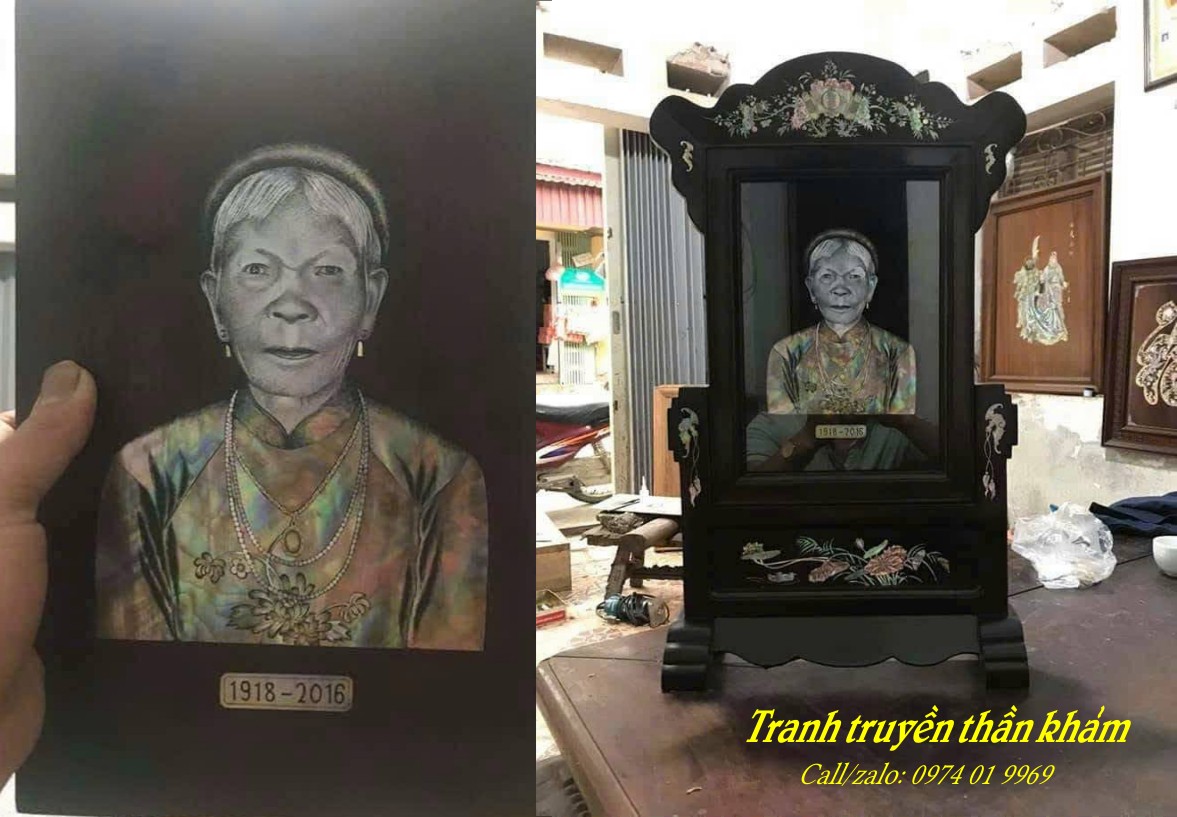 tranh truyền thần khảm ốc 