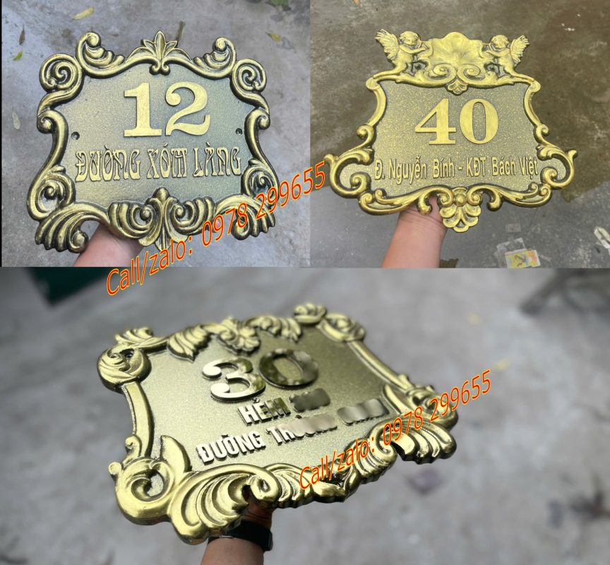biển số nhà đúc hiện đại mới rẻ đẹp
