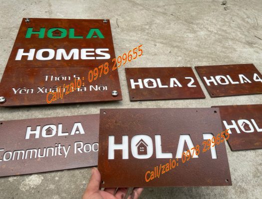 hiệu ứng rỉ sét biển số nhà dẹp nổi bật