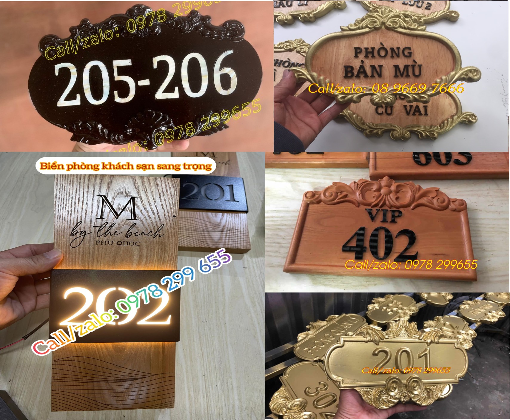 Biển tên phòng gỗ khắc 3D đẹp