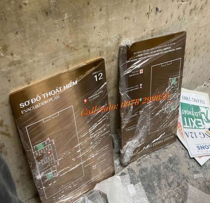 Biên sơ đồ inox thoát hiểm đẹp rẻ mới nhất