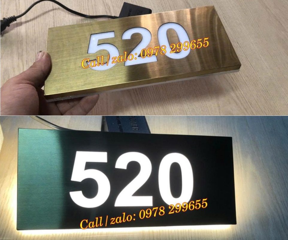 Biển phòng inoxx phát sáng