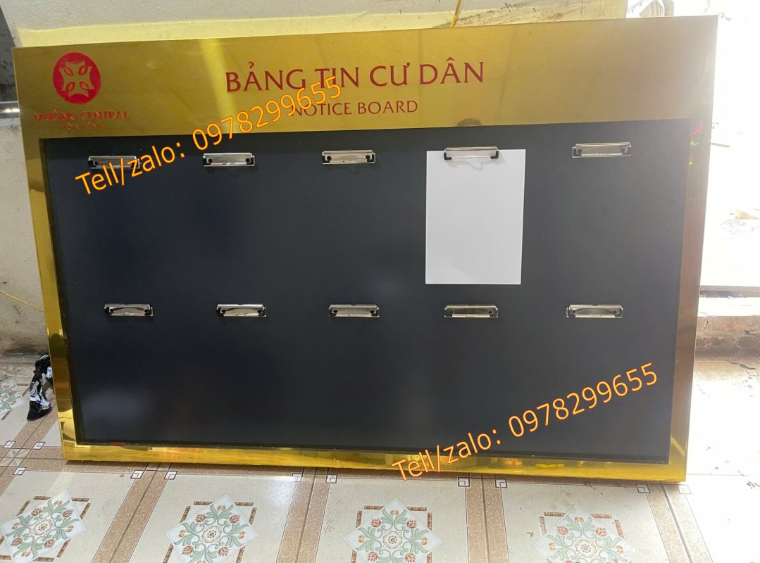 Bảng thông tin cư dân giá rẻ đẹp nổi bật màu gương vàng