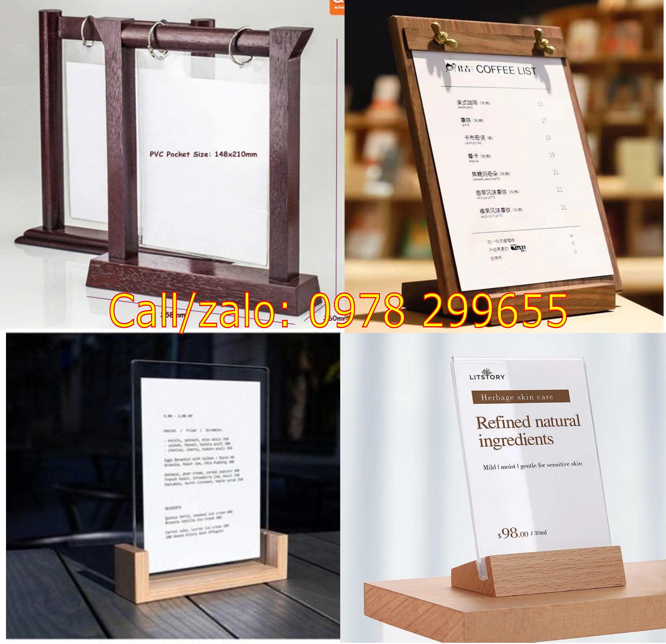 kệ menu gỗ giá rẻ