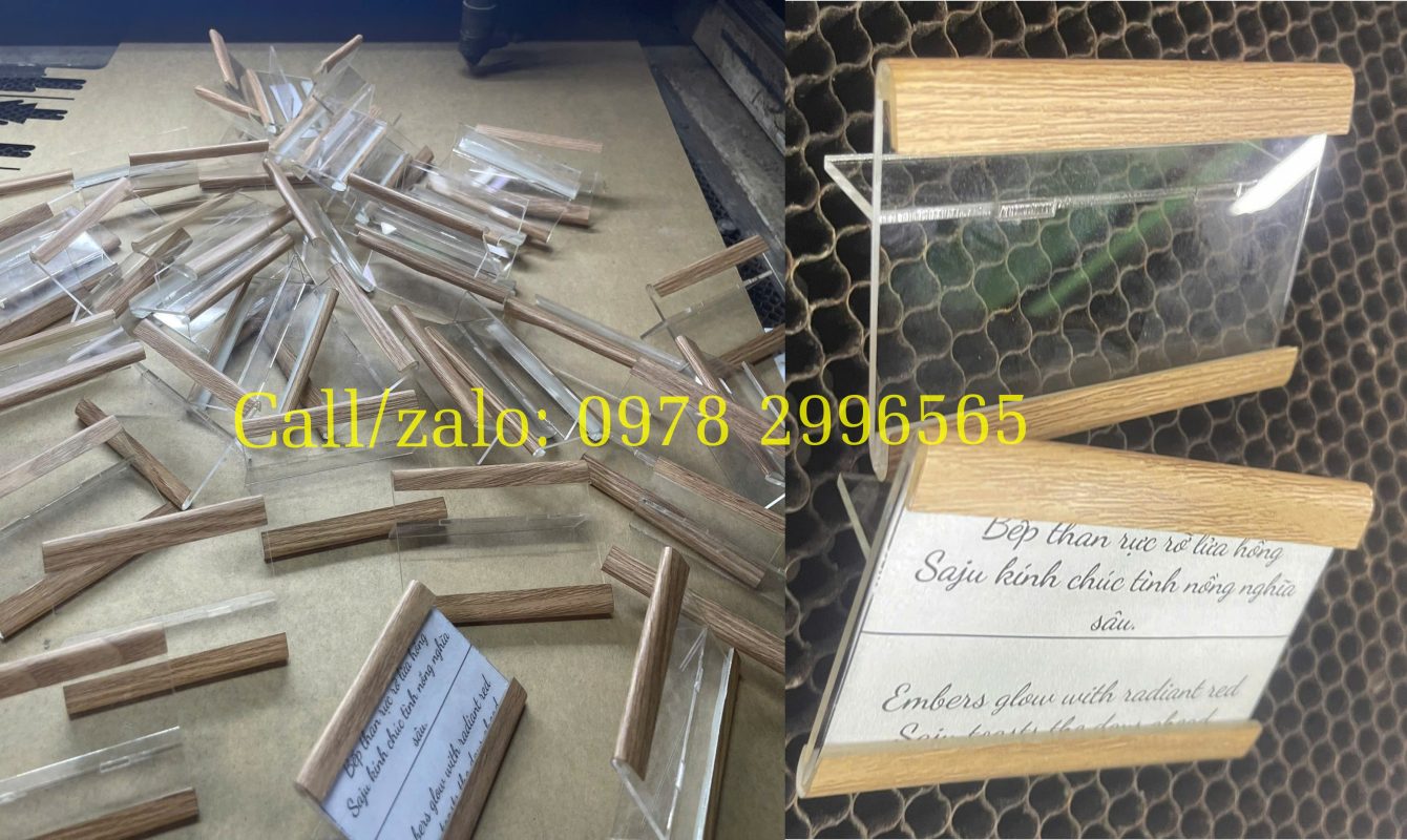 Đế gỗ gắn tên món ăn đẹp giá rẻ