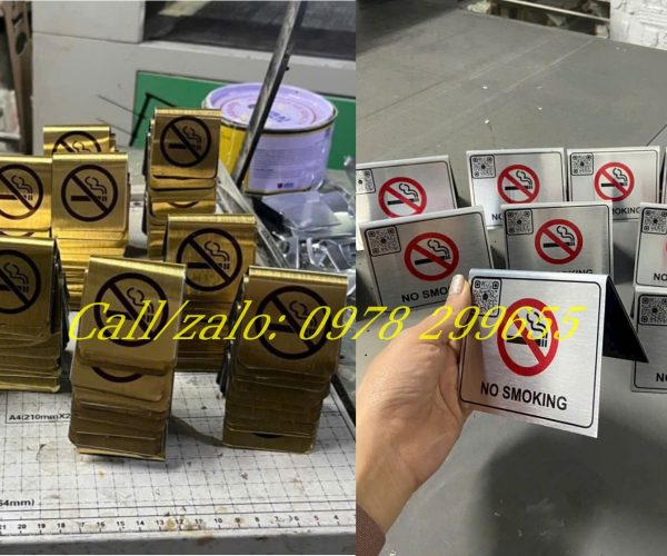 Biển báo cấm hút thuốc đặt bàn