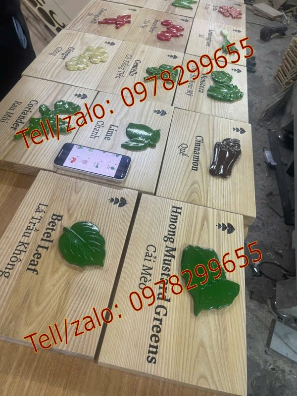 Biển gỗ tên cây trông khu du lịch sinh thái đẹp ấn tượng