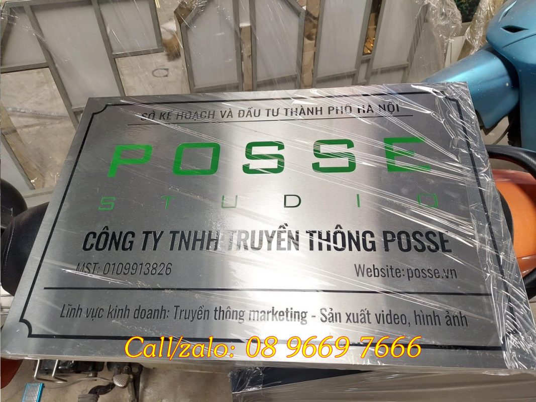 Biển tên công ty inox đẹp sang trọng