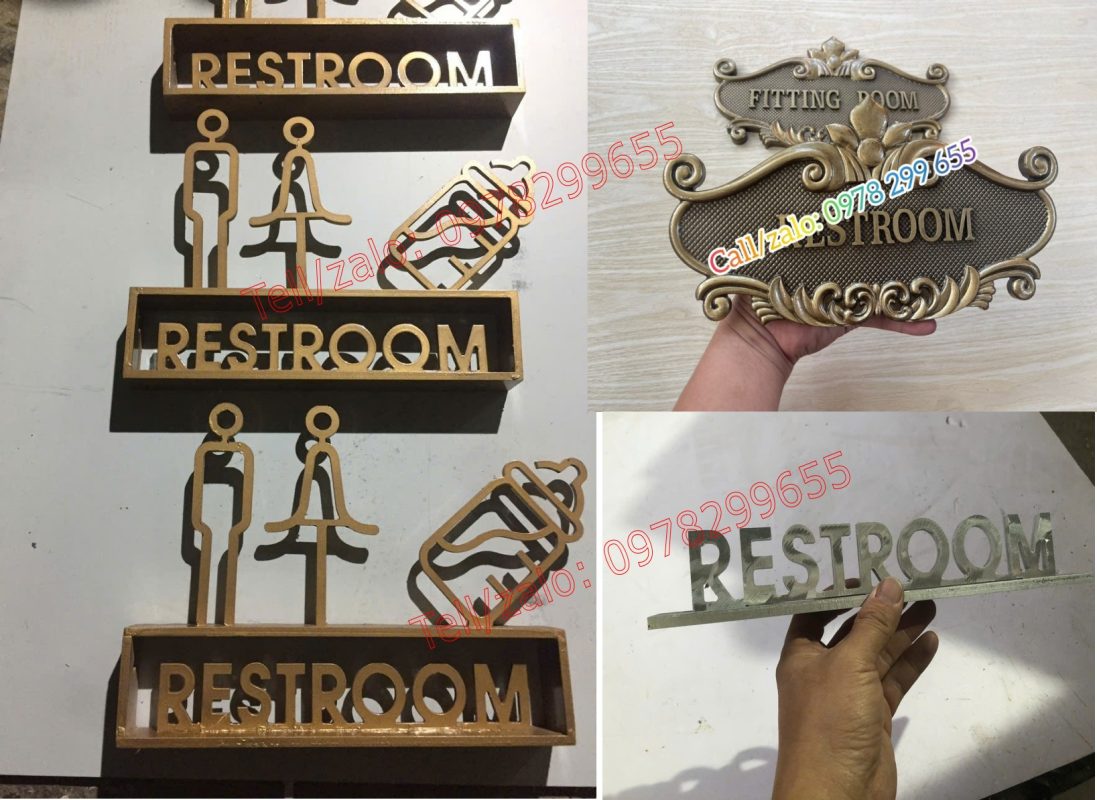 Biển nhà vệ sinh restroom 