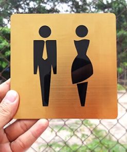 Biển wc in lên Nhôm giả inox xước