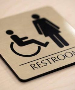 Biển hiệu wc nhôm xước