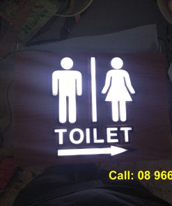 Biển hiệu wc bằng gỗ phát sáng