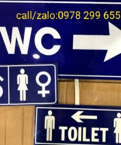Biển hiệu wc bằng mica xanh