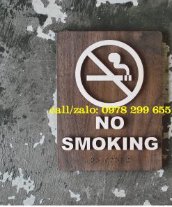Biển cấm hút thuốc-no smoking bằng gỗ.
