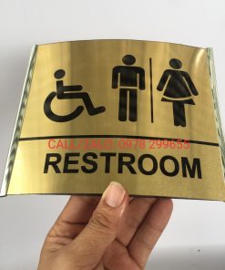 Biển hiệu restroom đẹp, sang trọng.