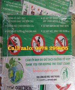 Mẫu biển hiệu chú ý giữ gìn vệ sinh trong nhà vệ sinh . wc