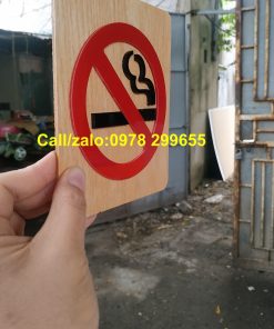 Mẫu biển cấm hút thuốc , mẫu biển no smoking bằng gỗ 2019