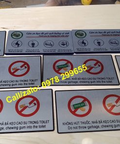 Mẫu biển hiệu hướng dẫn trong nhà vệ sinh
