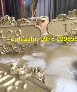 Biển số phòng khách sạn khắc gỗ