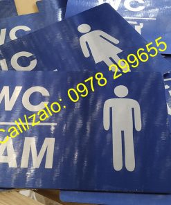 Biển chỉ dẫn nhà vệ sinh, biển hiệu wc bằng inox