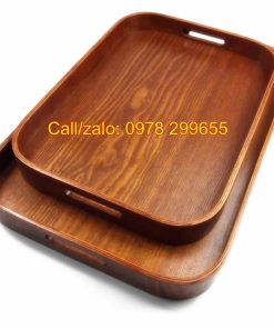 Khay gỗ tự nhiên chữ nhật rẻ