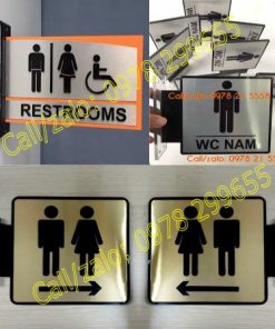 Biển chỉ dẫn wc 2 mặt