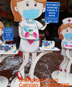 standee Y tá chống dịch Covid
