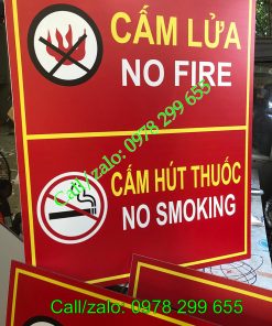 Biển cấm lửa - Cấm hút thuốc trong nhà máy, xí nghiệp