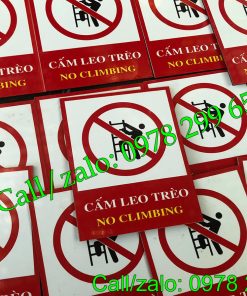 Biển báo cấm trèo - No climbing