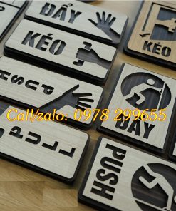 Biển Push Pull - kéo đẩy bằng gỗ.