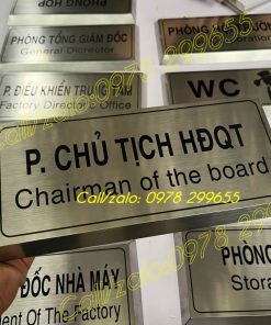 Biển phòng ban biển phòng giám đốc chất liệu inox