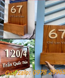 Biển số nhà bằng gỗ đẹp