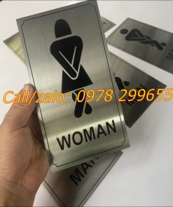 Biển nhà vệ sinh nam nữ inox đẹp