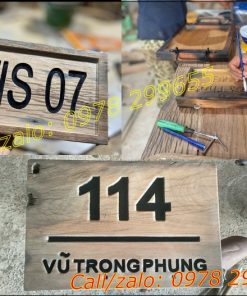 Biển số nhà bằng gỗ mộc đẹp giá rẻ
