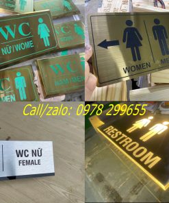 Biển nhà vệ sinh Inox lấy ngay