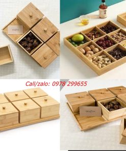 Khay gỗ Tre dựng đồ chia găn - Giá xưởng rẻ