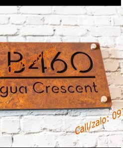 Biển số nhà rỉ sét đẹp